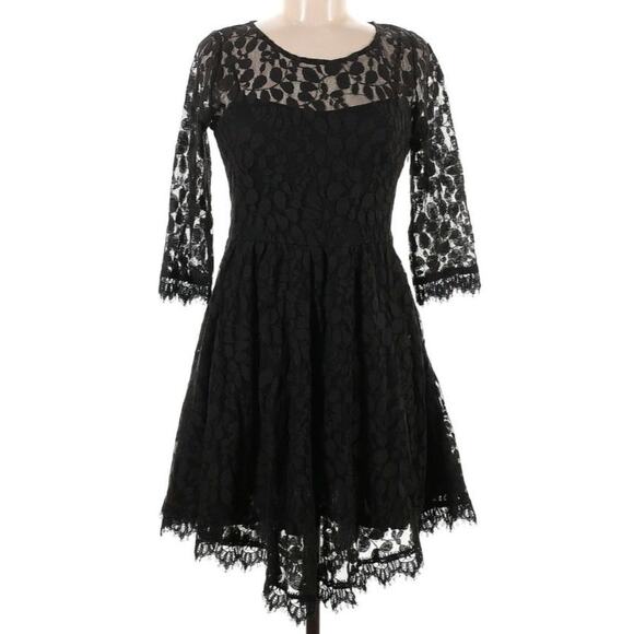 Free People Queens Love Black Asymmetrical Dress - Picture 2 of 5
